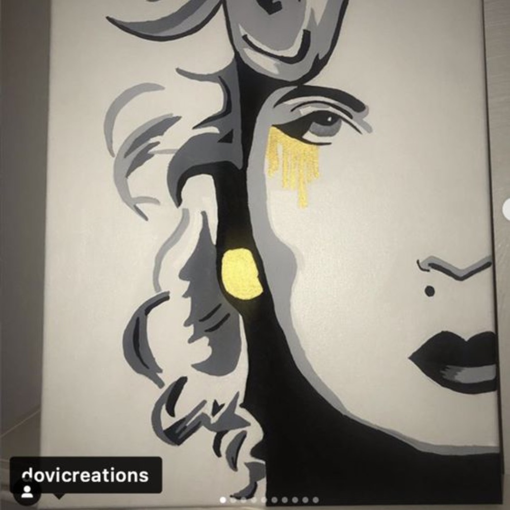 Marylin Monroe GreyScale Acrylic Painting